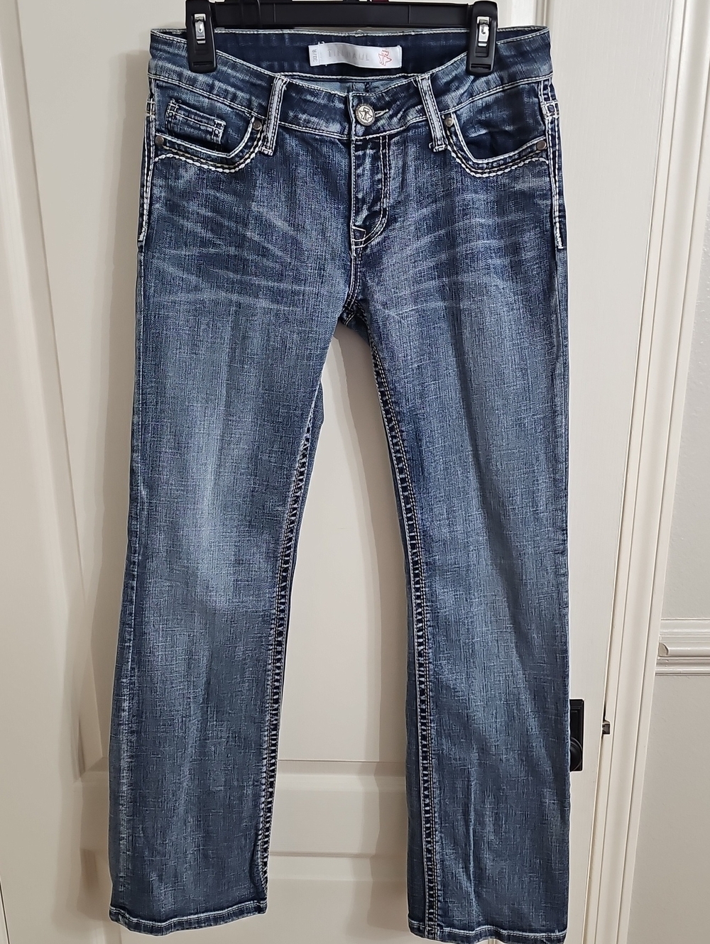 Tin Haul Women's Boot Cut Jeans - Blue Denim with Contrast Stitching